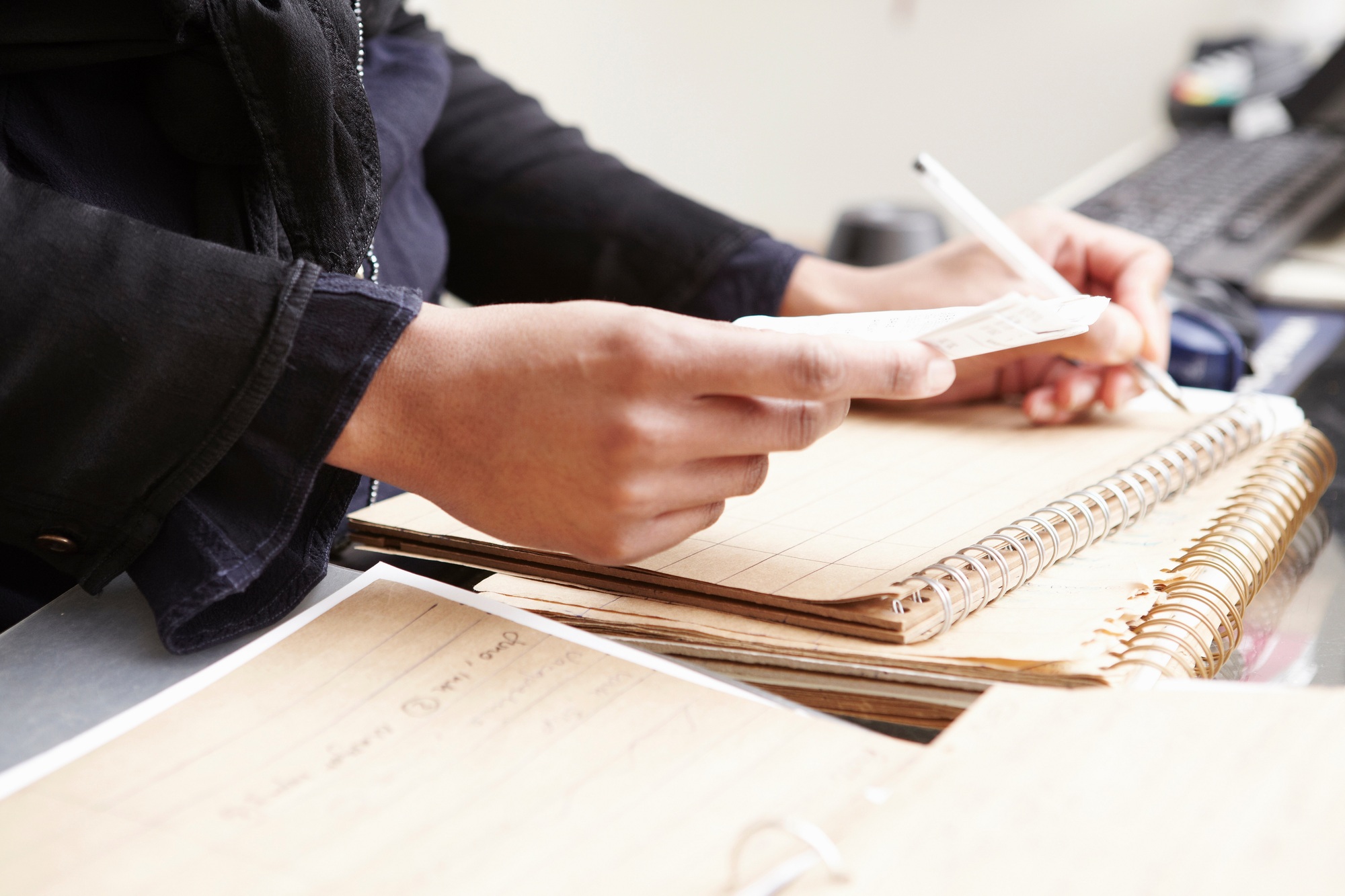 Woman doing accounts